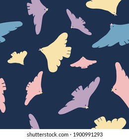 bird pattern vector illustration nature baby room deco fabric