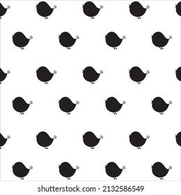 bird patterns in black color on white background, vector