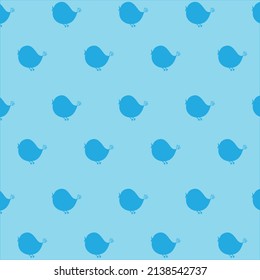 patrones de pájaro en color azul sobre fondo azul, vector