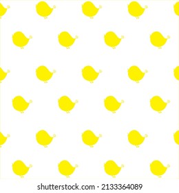 bird patterns in yellow color on white background, vector
