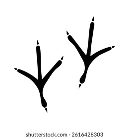bird paw print, footprint, isolated on transparent background