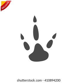 bird paw print icon, vector paw icon, isolated paw print