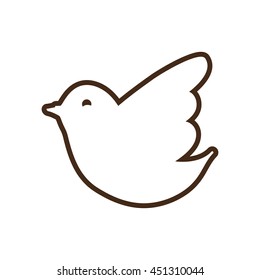 Bird and peace concept represented by dove icon. Isolated and flat illustration 