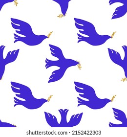 Bird of Peace Ethnic Textile Seamless Pattern. No war seamless background. Vector illustration