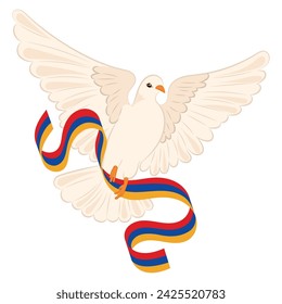 Ave de la paz con la bandera de Armenia Ilustración vectorial