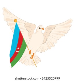Bird of peace with flag of Azerbaijan Vector illustration