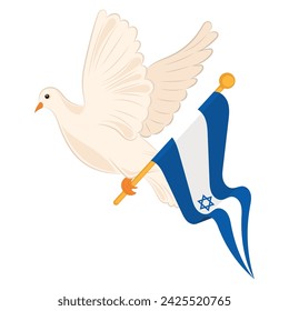 Bird of peace with flag of Israel Vector illustration