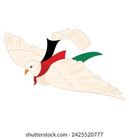 Bird of peace with flag of Palestine Vector illustration