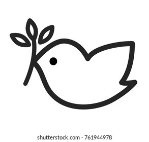 Bird peace outline icon vector illustration