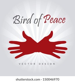 bird of peace over gray background vector illustration