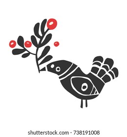 The bird of peace. Vector hand drawn decoration elements. 