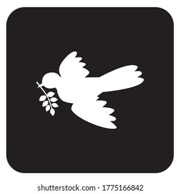 pájaro de paz, ilustración vectorial, fondo negro