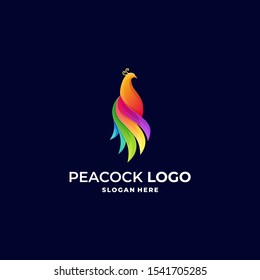 Bird Peacock Colorful Designs Concept illustration Vector Template. Suitable for Creative Industry, Multimedia, entertainment, Educations, Shop, and any related business