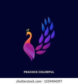 Bird Peacock Illustration Vector Template. Suitable for Creative Industry, Multimedia, entertainment, Educations, Shop, and any related business