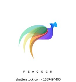 Bird Peacock Illustration Vector Template. Suitable for Creative Industry, Multimedia, entertainment, Educations, Shop, and any related business