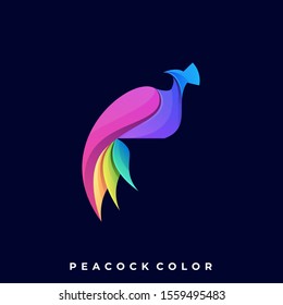 Bird Peacock Illustration Vector Template. Suitable for Creative Industry, Multimedia, entertainment, Educations, Shop, and any related business