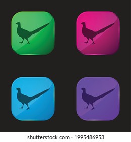 Bird Peasant Animal Shape four color glass button icon