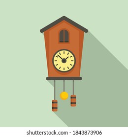 Bird pendulum clock icon. Flat illustration of bird pendulum clock vector icon for web design