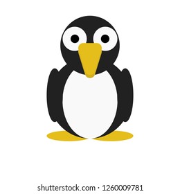 Bird Penguin vector illustration of a cute cartoon animal character for kids.
