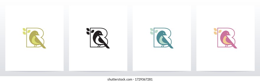 Bird Perch On Lettter Logo Design B