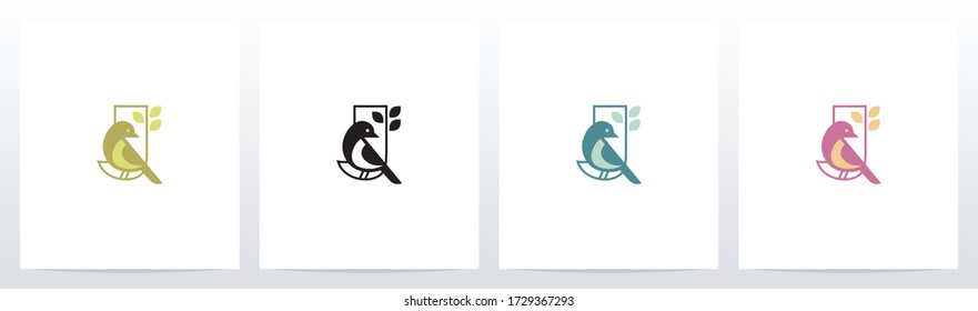 Bird Perch On Lettter Logo Design J