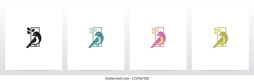 Bird Perch On Lettter Logo Design I