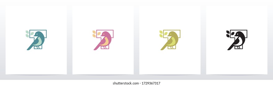 Bird Perch On Lettter Logo Design T