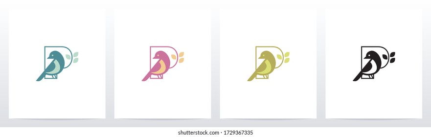 Bird Perch On Lettter Logo Design P