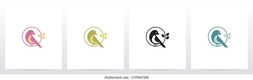 Bird Perch On Lettter Logo Design O