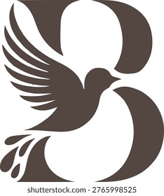 Bird Perch On Lettter Logo Design B