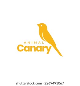 bird perched canary singer loud isolated modern logo design vector icon illustration