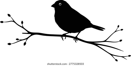 Bird perched on a bare branch