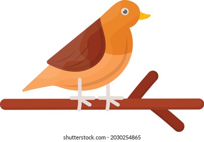 Bird Perched On Branch Concept Vector Icon Design, Autumn or Fall activities Symbol, Dry weather Sign, Temperate climates Elements Stock illustration