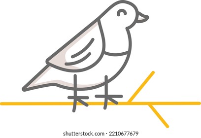 Bird Perched On Branch Concept Vector Icon Design, Autumn or Fall activities Symbol, deciduous weather Sign, harvesting season Elements Stock illustration