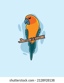 El pájaro encaramado en la rama elegantemente