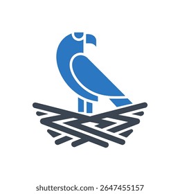 A bird perched on a nest icon