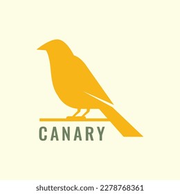 bird perched sing forest canary isolated modern logo design vector