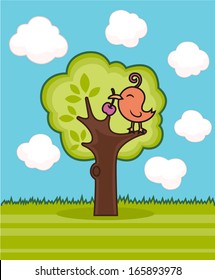 bird perching on a tree