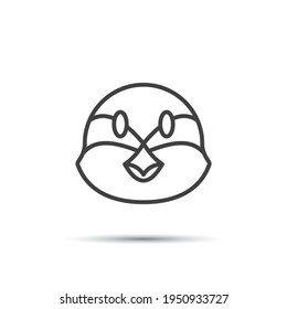 Bird pet icon. Scalable symbol. Thin outline in black. Vector illustration for use in web, mobile apps, print media and logo.