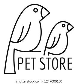 Bird pet store logo. Outline bird pet store vector logo for web design isolated on white background