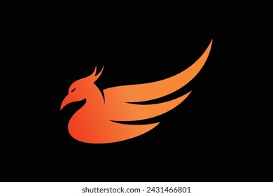 bird phoenix element design with simple concept