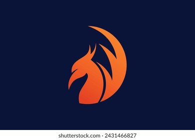 bird phoenix element design with simple concept