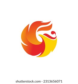 Bird phoenix fire abstract logo vector image
