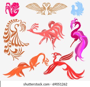 bird phoenix glossy icon
