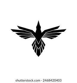 bird or phonix or eagle line vector logo