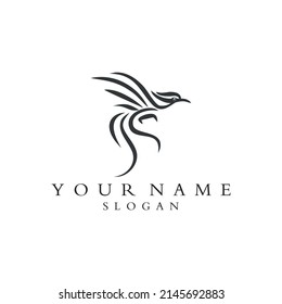 bird or phonix line vector logo