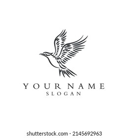 bird or phonix line vector logo