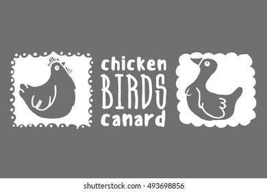 bird picture, silhouette, cartoon, chicken, duck
