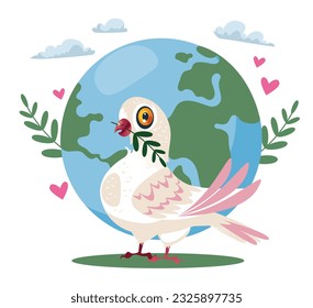 Bird pigeon dove symbol of peace concept. Vector design graphic illustration
