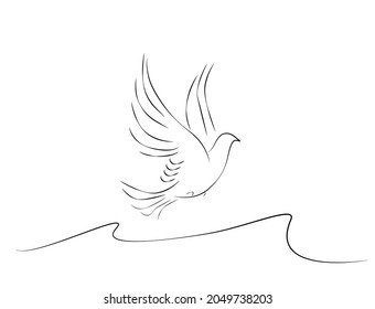 bird pigeon drawing design for wall painting decoration. animal and bird nature together artistic design